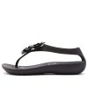 Crocs (WMNS) 通気性に優れた快適な軽量ブラックサンダル 205600-060