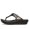 Crocs (WMNS) 厚底 ブラック コッパー フリップフロップ 205604-0FG