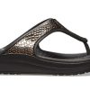Crocs (WMNS) 厚底 ブラック コッパー フリップフロップ 205604-0FG