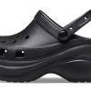 Crocs (WMNS) スモールホエール レトロクロックス 厚底 ブラックサンダル 206302-001