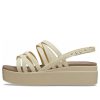 Crocs (WMNS) ブルックリン ストラッピー ロー ウェッジ “ボーン” 206751-2Y2