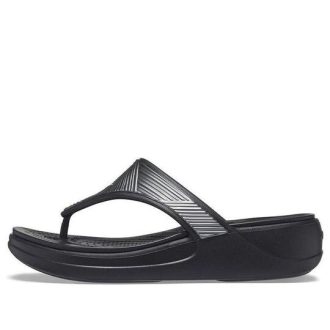 Crocs (WMNS) モントレー メタリック スタイリッシュ ブラック スリッパ 206850-001