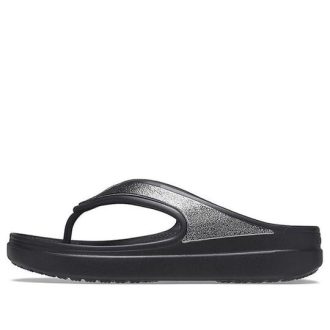 Crocs (WMNS) 厚底ブラックスリッパ 206919-001