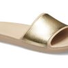 Crocs (WMNS) スローン シャイン ロー スライド ミニマル カジュアル フラット ブラウン ゴールドカラー スリッパ “ブラウン ゴールド” 206921-212