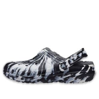 Crocs (WMNS) クラシック ラインド クロッグ アウトドアサンダル “マーブルホワイトブラック” 207180-103