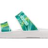 Crocs (WMNS) クラシック トロピカル アウトドア フラットヒール スポーツスリッパ ホワイト グリーン 207183-94S