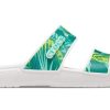 Crocs (WMNS) クラシック トロピカル アウトドア フラットヒール スポーツスリッパ ホワイト グリーン 207183-94S
