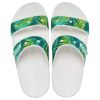 Crocs (WMNS) クラシック トロピカル アウトドア フラットヒール スポーツスリッパ ホワイト グリーン 207183-94S