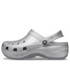 Crocs (WMNS) クラシック プラットフォーム グリッター クロッグ “シルバー” 207241-040