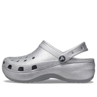 Crocs (WMNS) クラシック プラットフォーム グリッター クロッグ “シルバー” 207241-040