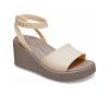Crocs (WMNS) ブルックリン アンクルストラップ ウェッジサンダル “クリームホワイトブラウン” 209406-2DS