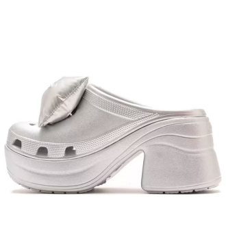 Crocs (WMNS) サイレン メタリック ボウ クロッグ “シルバー” 210050-0P1