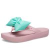 Crocs (WMNS) クラシック プラットフォーム ボウ フリップフロップ “ピンク ティール” 210182-606