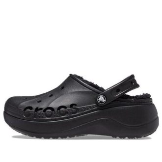 Crocs (WMNS) Baya プラットフォーム ライニング クロッグ サンダル “ブラック” 208708-001