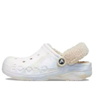 Crocs (WMNS) Baya ラインド ファズ ストラップ マーブル クロッグ “ホワイトマルチ” 209241