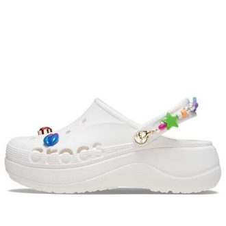 Crocs (WMNS) Baya ミッドサマー プラットフォーム クロッグ “ホワイト ピンク” 210091-1LI