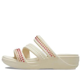 Crocs (WMNS) Boca Gems スラッピー ウェッジサンダル “ホワイトレッド” 209293