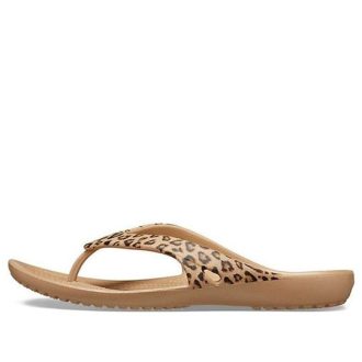 Crocs (WMNS) Kadee ll レオパードプリント フリップフロップ ブラウン 206398-98R Crocs (WMNS) Kadee ll レオパードプリント フリップフロップ ブラウン 206398-98R
