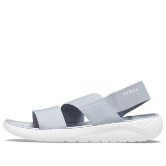 Crocs (WMNS) LiteRide グレー ライトブルー サンダル “グレーホワイト” 206081-00J