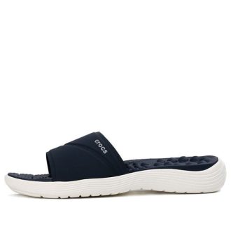 Crocs (WMNS) Reviva 軽量 コージー フラット カジュアル ディープブルー スリッパ 205474-462