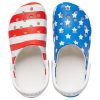 Crocs (WMNS) USA パターンプリント 軽量 コージーサンダル ブルー レッド 205974-94S